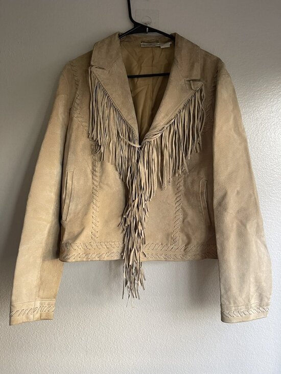 Newport News Jackets & Blazers - Newport News Jeanology collection 100% leather Western jacket with fringe sz 18